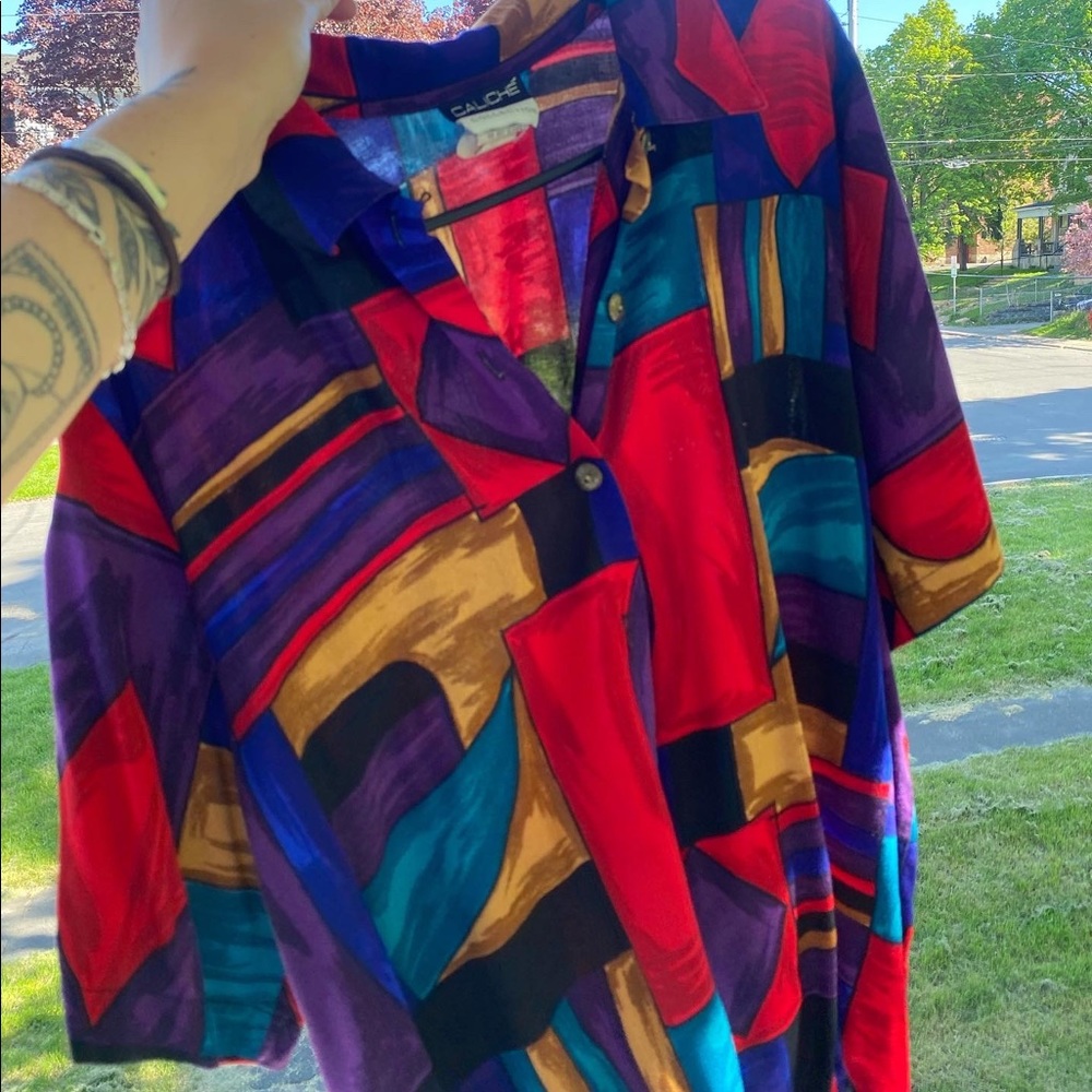 Pattered button up shirt